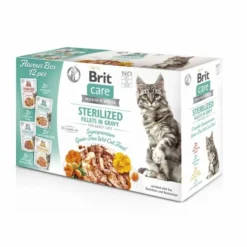 Brit Care Cat Adult Sterilized Bitar I Sås Multipack 12 X 85 G