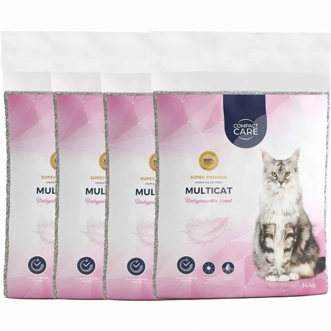 Compact Care Multicat Babypowder 4x14 Kg