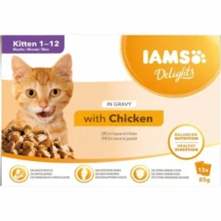 Iams Delights In Gravy Multipack Kitten Chicken 12x85 G