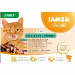 Iams Cat Adult Delights In Jelly Multipack Land & Sea Collection 12x85 G